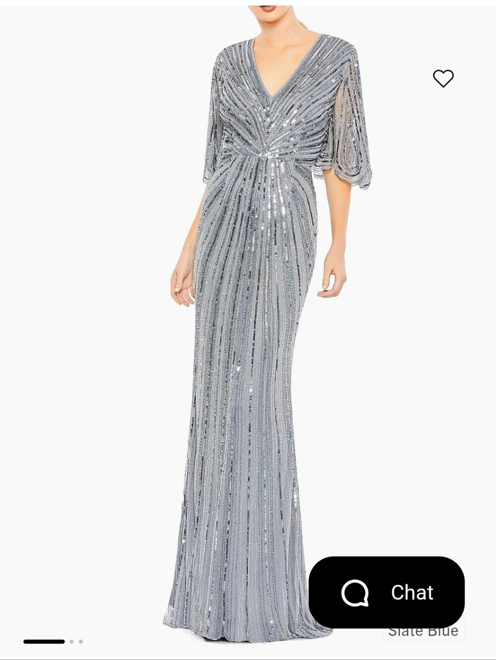 Mac Duggal Gunmetal Sequin Maxi Dress